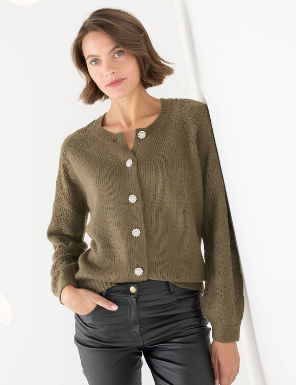 Cardigan boutons "bijoux" (bronze) Cardigan boutons "bijoux" (bronze)